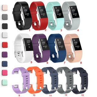 สายนาฬิกาข้อมือ แบบซิลิโคน หลากหลายสี สปอร์ต สำหรับ Fitbit charge 2