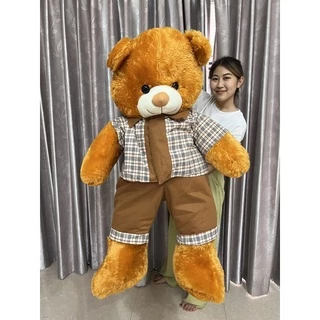 ตุ๊กตาหมีใส่ชุดลายสก็อต ตัวใหญ่ขนาดประมาณ 120 ซม มี 2 แบบ 2 สีให้เลือก ตัวนุ่ม ขนนิ่ม