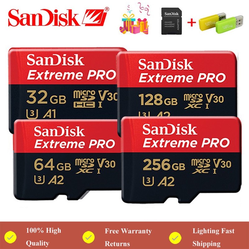 ~100% Brand  U3 128GB SD card 16GB 64GB 256GB 512GB Memory Card C10 A2 90MB/s Micro SD SD77
