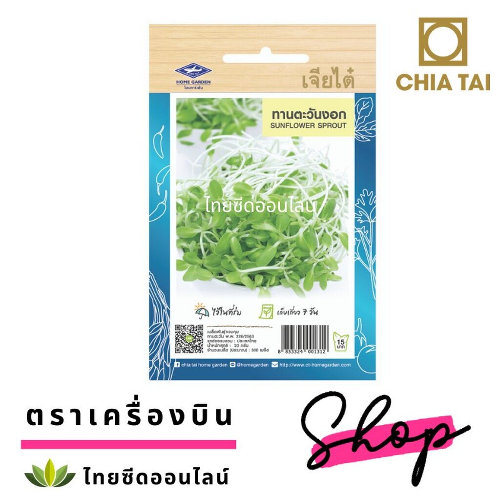 CTOP เมล็ดพันธุ์ ต้นอ่อน ทานตะวันงอก เมล็ดลาย ตราเจียไต๋ Sunflower Sprout ราคา ถูกที่สุด ดีลบีเคเค แกลเลอรีภาพที่ 2