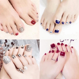 เล็บปลอมเท้า 24ชิ้น ฟรีตะไบเล็บ+กาว พร้อมส่งจากไทย High Class PVC Fake nails Part 3 mama studio