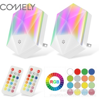 COMELY ใหม่ RGB รีโมทคอนโทรลไฟกลางคืน 16 สีที่มีสีสันสมาร์ทหรี่แสงได้สามารถไล่โทนสีห้องเด็กแสงบรรยากาศ light