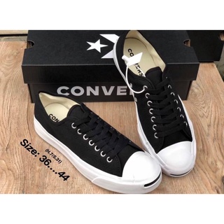 Converse Jack Purcell Black สีดำ รองเท้าคอนเวิร์ส แบบผ้าแคนวาส ✅Size37-44eu พร้อมกล่อง+อุปกรณ์ รองเท้าผ้าใบผู้ชาย/หญิง