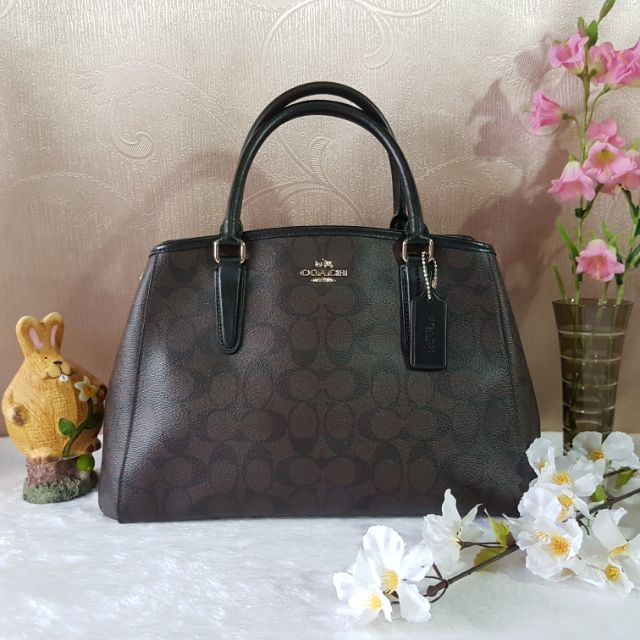 COACH F58310 SMALL MARGOT CARRYALL IN SIGNATURE 
Color: IMITATION GOLD/BROWN/BLACK