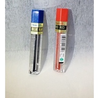 ไส้ดินสอสี Pentel ไส้ดินสอกด 0.5mm สีแดง/สีน้ำเงิน (บรรจุ 12 ไส้)