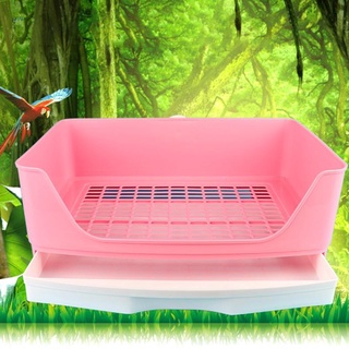 LIVI Large Rabbit Litter Box with Drawer Place Firmly Pet Bedpan Corner Toilet Box with Grate Potty Easy Operation Bigger Pet