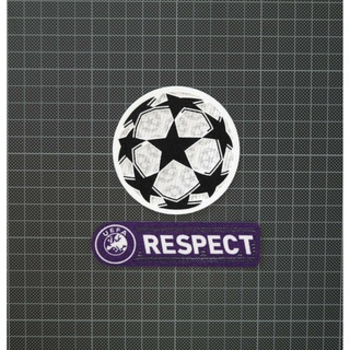 อาร์ม กำมะหยี่ ยูฟ่า สตาร์บอล Patch UEFA Champions League Starball &amp; Purple RESPECT Sleeve Patches/Badges 2009-2011