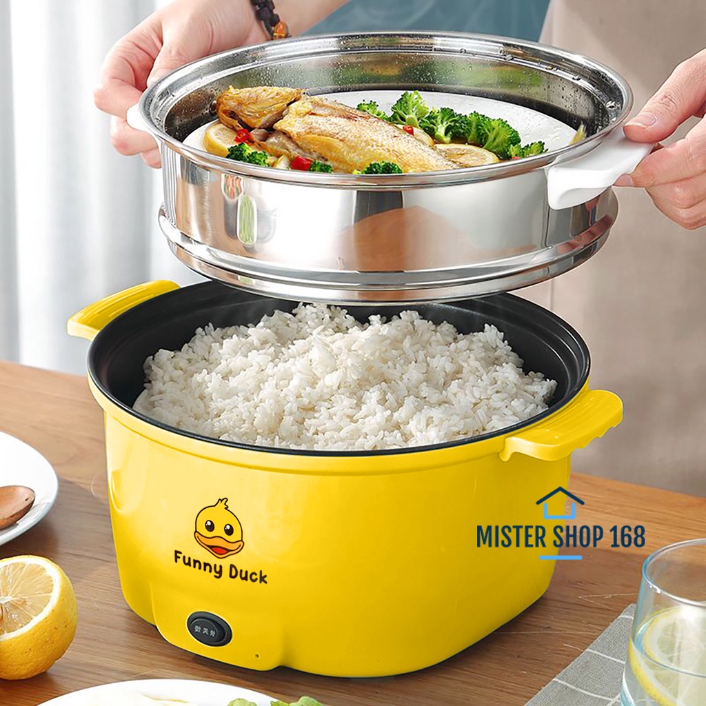 หม้อสุกี้22CM หม้อชาบู หม้อสุกี้ หม้อไฟฟ้า หม้ออเนกประสงค์ ลายเป็ด Funny Duck #2