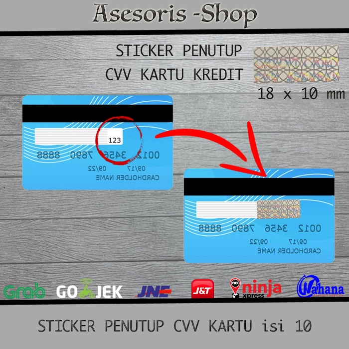 สติ๊กเกอร์ | CVV CREDIT CARD COVER STICKER บรรจุ 10 สติ๊กเกอร์ 18x10mm