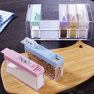 ที่ใส่เครื่องปรุงอาหาร 6 ช่อง แบบใส