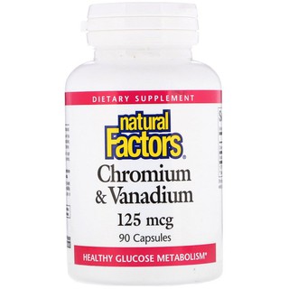 Natural Factors, Chromium &amp; Vanadium, 125 mcg, 90 Capsules