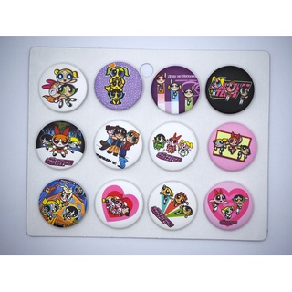 เข็มกลัด 3.2cm/4.4cm Power Puff Girls พาวเวอร์พัฟเกิร์ล การ์ตูน อนิเมะ Cartoon Anime