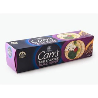 Carrs Table Water Crackers Black Pepper 125g  คาร์แครกเกอร์พริกไทยดำ 125 กรัม