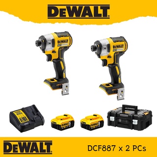 DeWALT Combo DCF887x2 set สว่านไขควงไร้สาย DCF887 จำนวน 2 ตัว พร้อมแบตเตอรี่ 5.0ah จำนวน 2ก้อน และแท่นชาร์จเร็ว DCB115