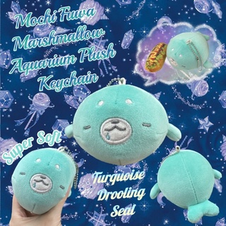 แมวน้ำสีเขียวมินท์ ต้าวอุ๋ง เนื้อมาชนุ่มๆ งานYell Turquoise Drooling Seal Mochi Fuwa Marshmallow Aquarium Plush Keychain