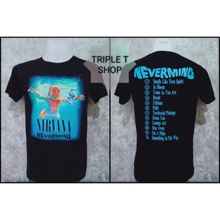 เสื้อยืดคอกลมเสื้อยืดคอกลม สกรีนลาย NIRVANAS-4XL