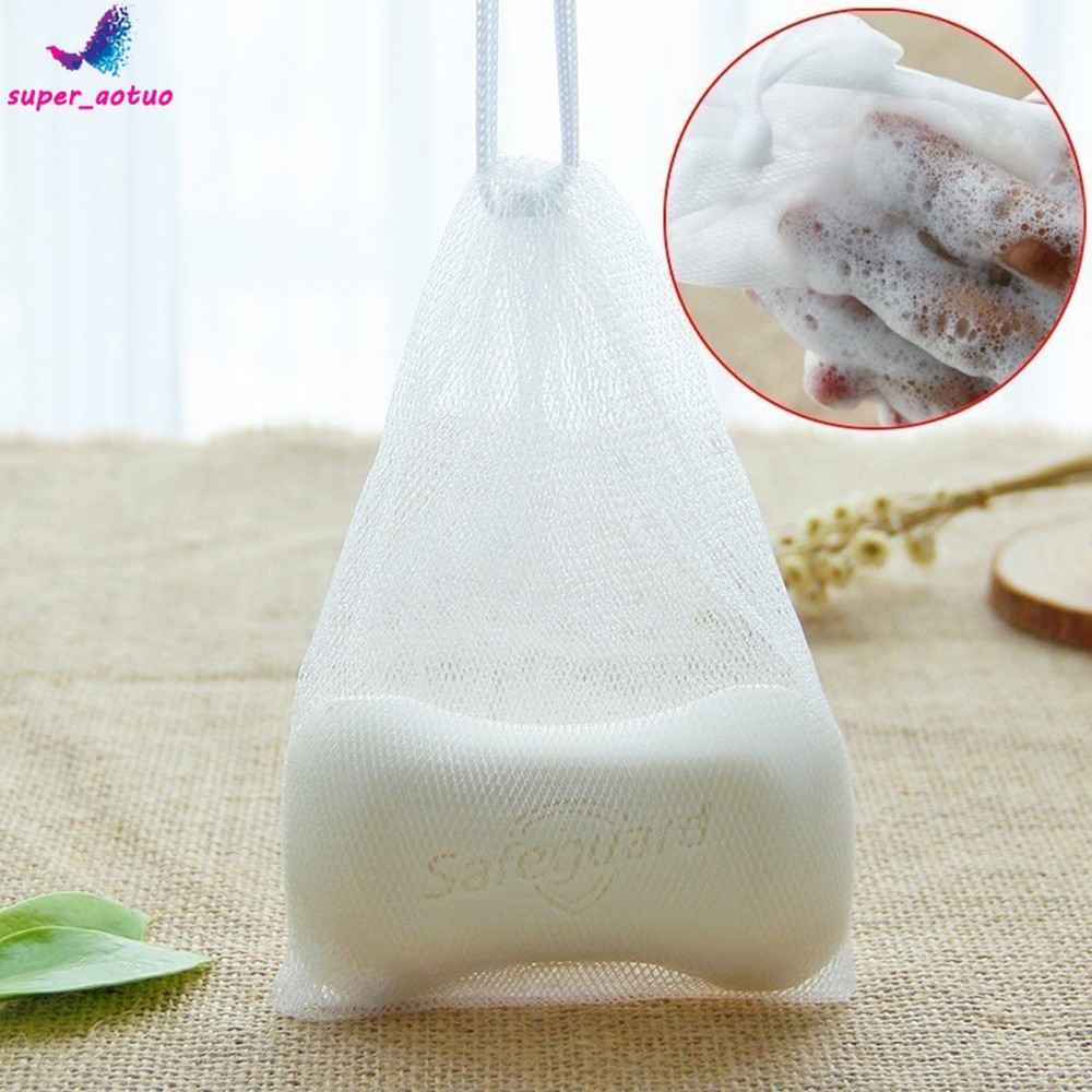 【ซื้อ 1 Get 1 】กระเป๋าตาข่ายโฟมแฮนด์เมดสําหรับใส่สบู่ทําความสะอาด