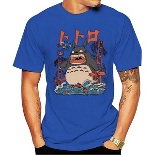 [S-5XL] เสื้อยืดพิมพ์ลายการ์ตูน Totoro Attacks Ghibli สไตล์ญี่ปุ่นสําหรับผู้ชาย Hot Sale Tee