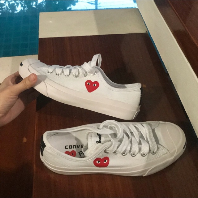 ❤Comme des Garcons PLAY x Converse Play Limited Edition Jack Purcell Trainers size 36//22 | Shopee Thailand