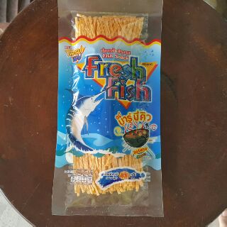 ปลาเส้น ทาโร่ ตรา fresh fish ถุงใหญ่ 85g. รสบาบีคิว