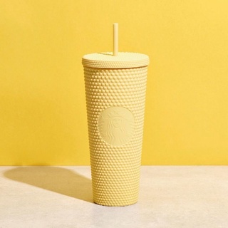 *** New &amp; Rate item from Starbucks shop แก้วหนามสตาร์บัคส์ Starbucks studded / bling butter yellow cold cup 24 oz ***