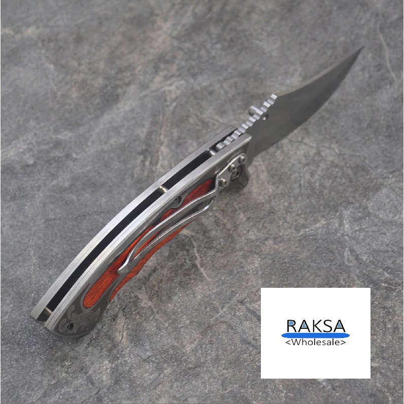 RAKSA Wholesale NB009 มีดพับ มีดพกพา มีดเดินป่า มีดสวยงาม มีดแคมป์ปิ้ง มีดพกทหาร มีดพกสวย มีดสะสม วัสดุ440C ขนาด19cm ราคา ถูกที่สุด ดีลบีเคเค แกลเลอรีภาพที่ 6