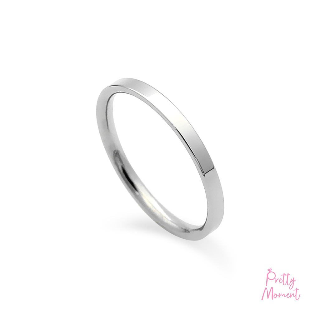 Pretty Moment แหวนนิ้วก้อย 2 mm. แหวนความรัก และ การเงิน สแตนเลส ไม่บิด ไม่เบี้ยว แข็งแรง ทนทาน คงสภาพ ของขวัญ
