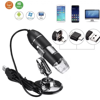 ราคาพร้อมส่งจากไทย 1600X กล้องจุลทรรศน์ดิจิตอล LED Type-C/Micro USB  8 LED USBดิจิตอลแว่นขยายEndoscopeกล้อง
