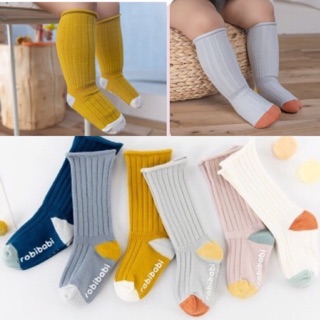 🧦รุ่นใหม่ ถุงเท้าเด็กแบบยาว พร้อมส่ง 6 สี