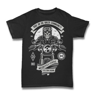 เสื้อยืดครอปเสื้อยืด พิมพ์ลาย Ride Or Die Biker Club Tbest สําหรับผู้ชายS-5XL