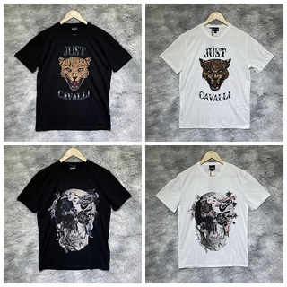 เสื้อยืดแขนสั้น พิมพ์ลายหัวกะโหลก JUST Cavalli Cavalli แฟชั่นฤดูใบไม้ผลิ และฤดูร้อน