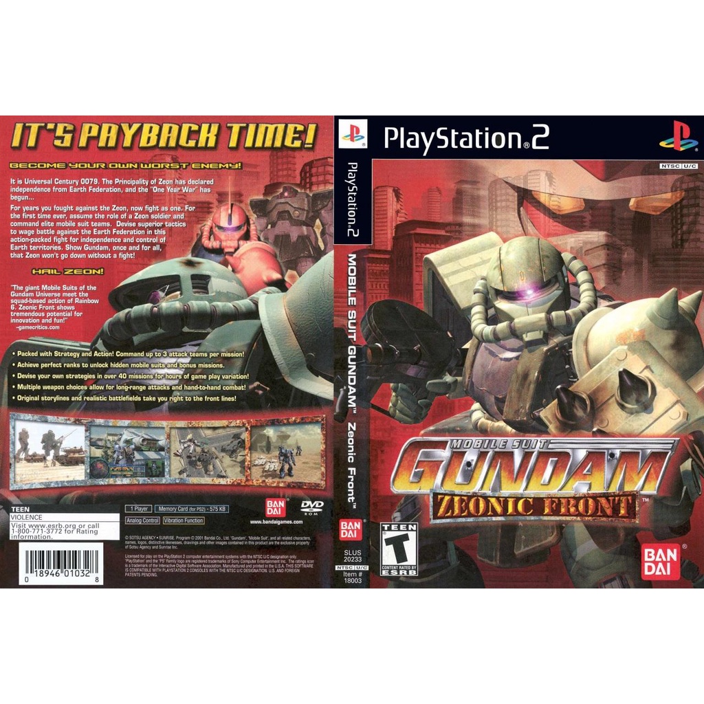 Mobile Suit Gundam - Zeonic Front แผ่นเกมส์ PS2