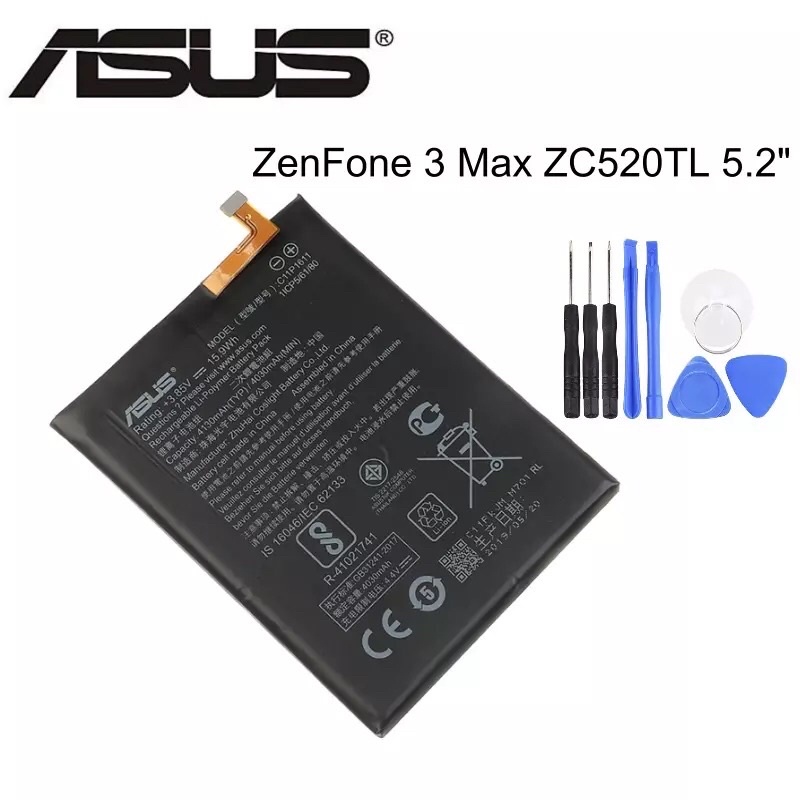 แบตเตอรี่แท้ สำหรับ ASUS C11P1611 ZenFone 3 MAX Z3 MAX ZC520TL X008DB 3 X008 X008D Z01B ความจุสูง C1