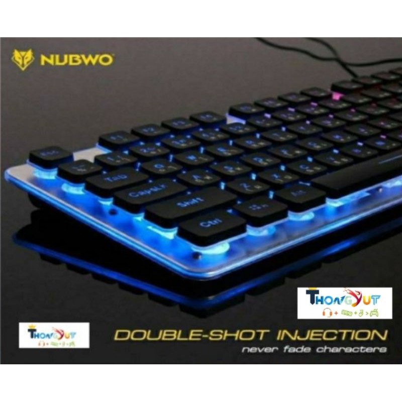 ยินดีต้อนรับ NUBWO NK-32 /Oker KB-789 เกมมิ่งคีย์บอร์ด Rubber Dome Switches FORTUNE TH/ENGมี3สีSlive