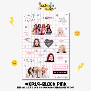 Black pink Sticker (dicut size A6) 🖤💓