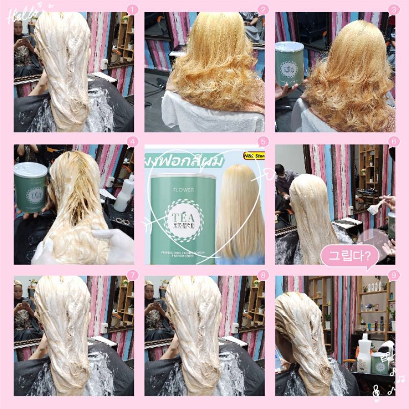 ผงฟอกสีผม ผงกัดสีผมฟอกผมขาวไว เปลี่ยนสีผมได้ง่ายถนอมเส้นผมไม่ทำให้ผมเสีย แบบสีธรรมชาติ ขนาด 500 g มีสินค้าพร้อมส่ง - รูปที่ 7