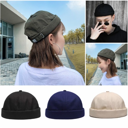 Casquette Docker Homme - Bonnet Marin Vintage Réglable - Style Sailor Décontracté En Coton