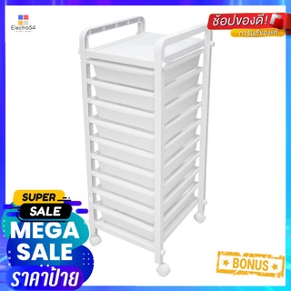 ชั้นลิ้นชักพลาสติก 9 ชั้น STACKO 33.5x40x89.5 ซม. สีขาว9-DRAWER STORAGE CART PLASTIC STACKO 33.5X40X89.5CM WHITE