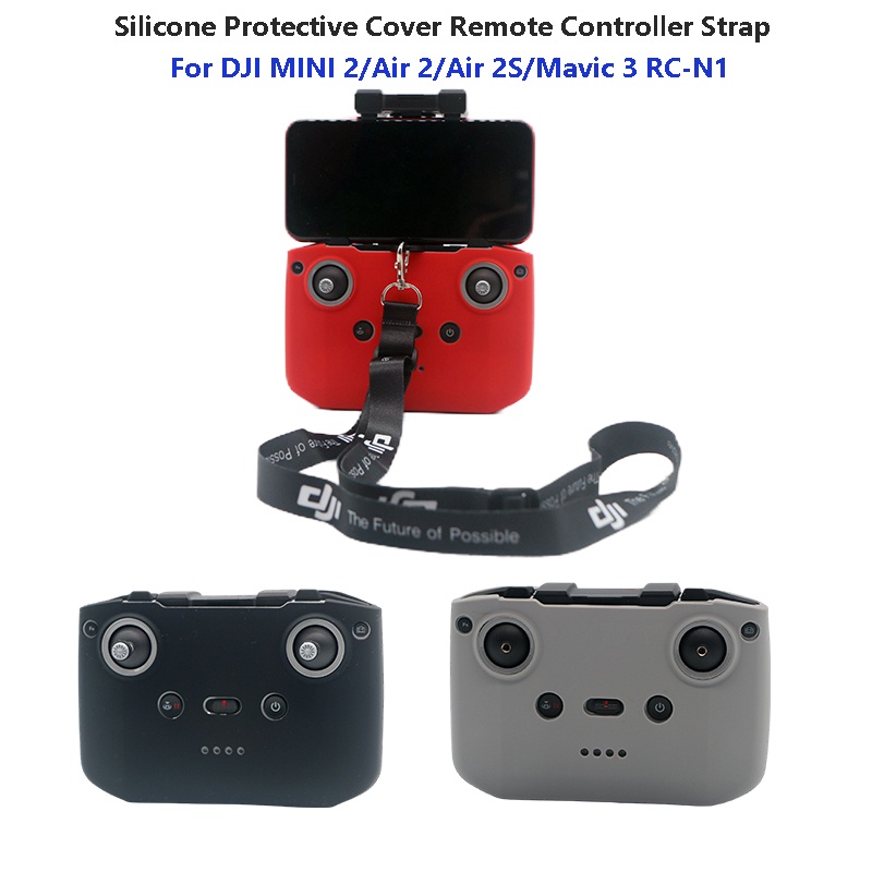 สําหรับ DJI Air 3S RC-N3/NEO/Mini 2/3 PRO/Air 2/Air 2S /3 ซิลิโคนป้องกันฝุ่นฝาครอบรีโมทคอนโทรลสายคล้อง Scratch-proof อุปกรณ์เสริม