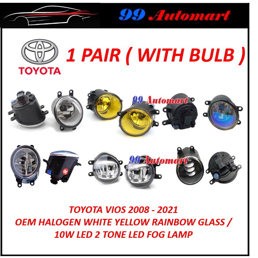 2 PC TOYOTA VIOS 2008 2009 2010 2011 2012 2013 2014 2015 2016 2017 2018 2019 OEM VALEO LED ไฟตัดหมอก Spotlight Foglamp
