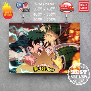 โปสเตอร์ติดผนัง ลายอนิเมะ My Hero Academia Midoriya Izuku All·Might Bakugou Katsuki Todoroki Shouto สําหรับตกแต่งบ้าน