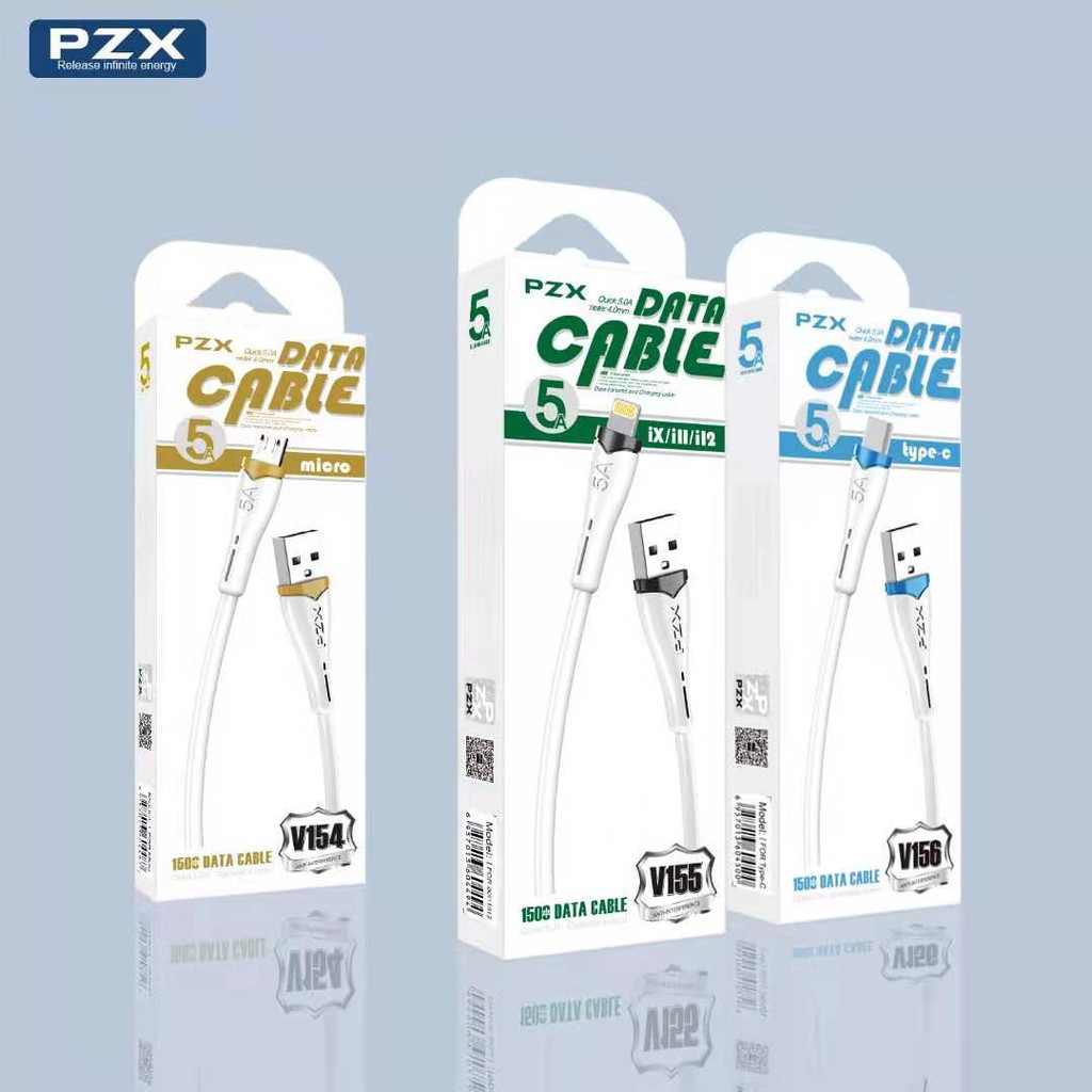 สายชาร์จ CABLE 5.0A  จาก PZX สายยาว 1.5เมตร For Micro iPhone/iOs Type-c แข็งแรง ทนทาน PZX แท้ 100%