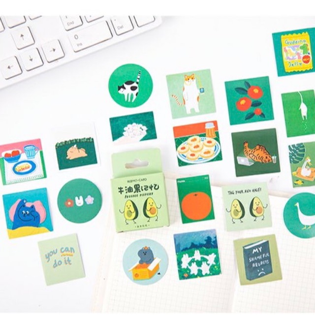 [45ชิ้น] สติ๊กเกอร์ Avocado Memory