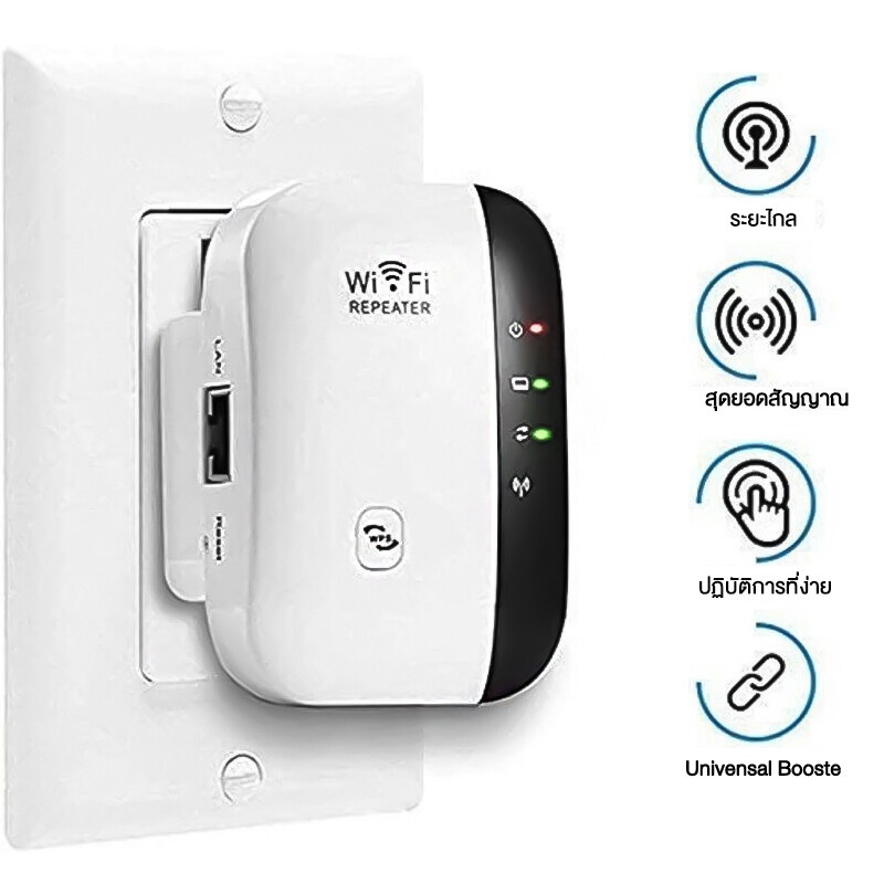 ไร้สาย WiFi Repeater 300Mbps เราเตอร์ Wifi บูสเตอร์ 2.4GHz Wifi ขยาย ...