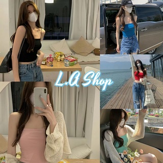 L.A Shop ​พร้อมส่ง   เสื้อสายเดี่ยวไหมพรม ผ้าน่องใส่สบายน่ารักสไตล์เกาหลี "W8823"