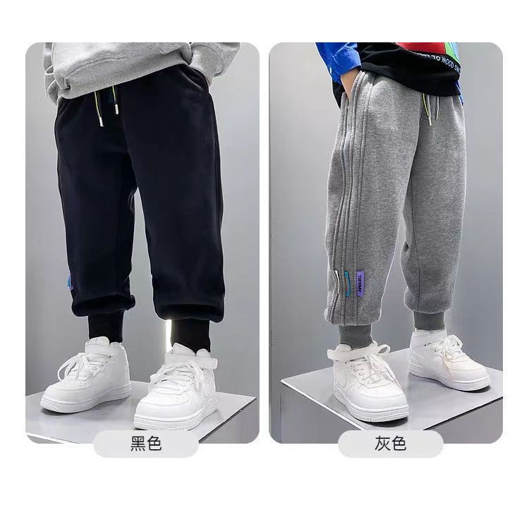 กางเกงกีฬาลําลอง ผ้าฝ้ายแท้ แฟชั่นฤดูใบไม้ผลิ และฤดูใบไม้ร่วง สําหรับเด็กผู้ชาย - รูปที่ 6