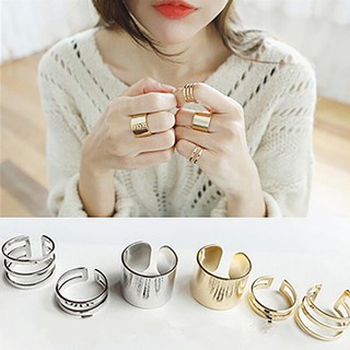 ‴ 3 ชิ้น / ชุดแหวนเปิดแฟชั่น Midi Finger Knuckle Stack แหวน Charms Xmas Gift