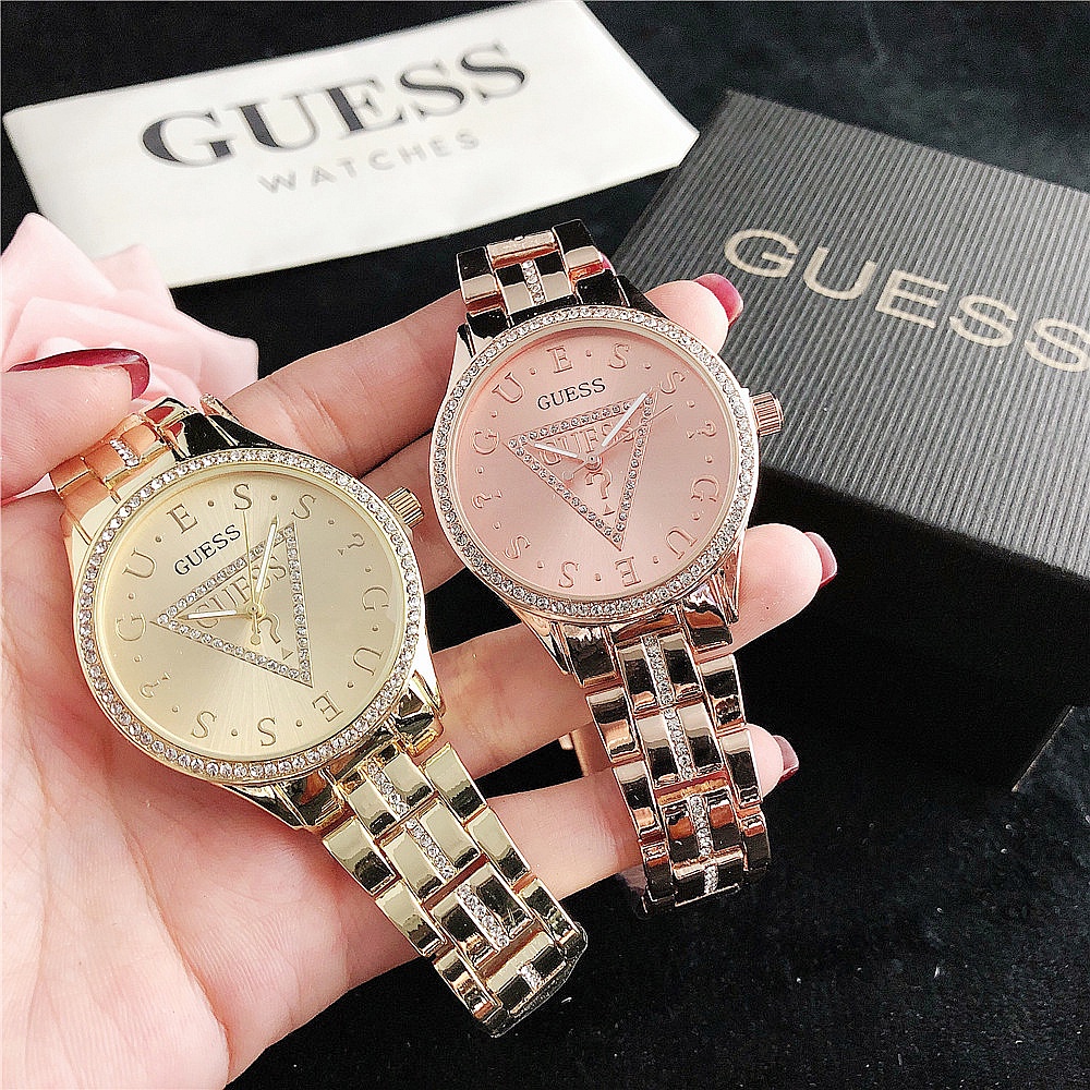 FULL Guses Lady นาฬิกาผู้หญิง Caual Quartz สายสแตนเลสนาฬิกา
