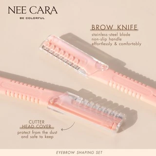 NEE CARA | N209 เซ็ตแต่งคิ้ว ที่กันคิ้ว 3ชิ้น/ชุด ชุดกรรไกรพร้อมหวีตัดแต่งขนคิ้ว EYEBROW SHAPING SE