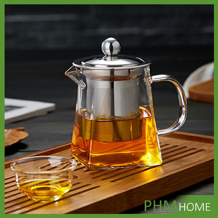 Tea Pots & Sets 109 บาท แก้วกาชงชา ก้นออกแบบเป็นเหลี่ยม ตัวกรองสแตนเลส ไลฟ์สไตล์เม็กซิโก  Glass teapot Home & Living